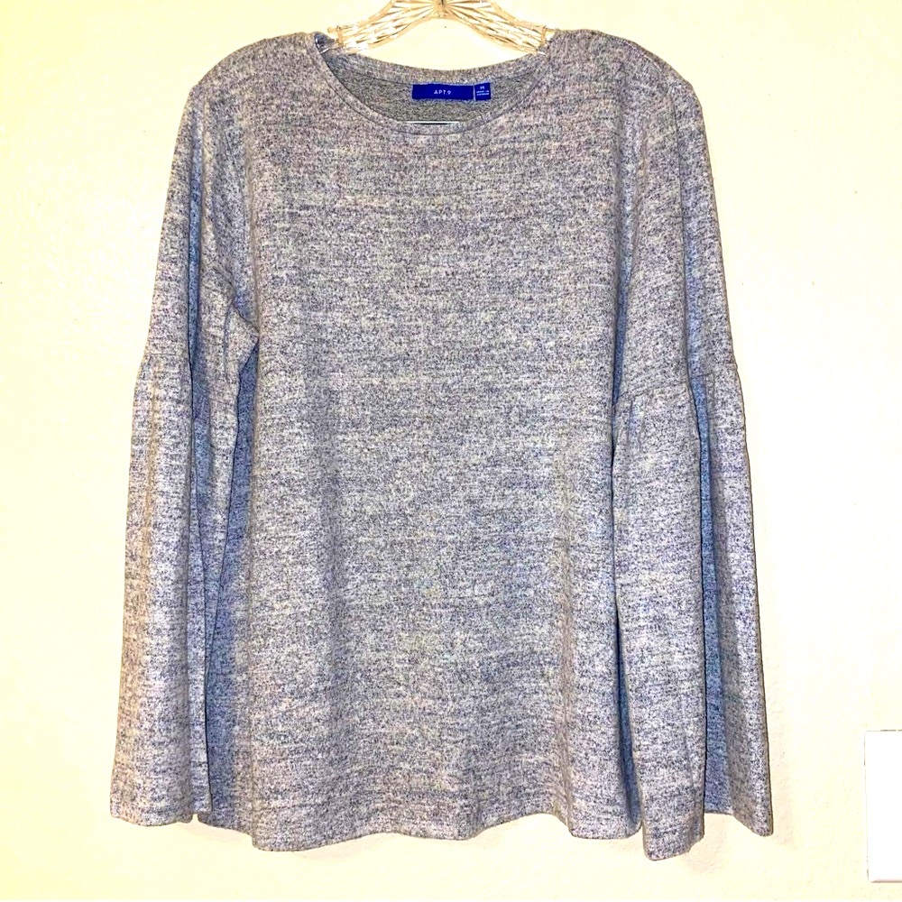 Apt 9 Long Sleeve Grey Blouse - Size Medium